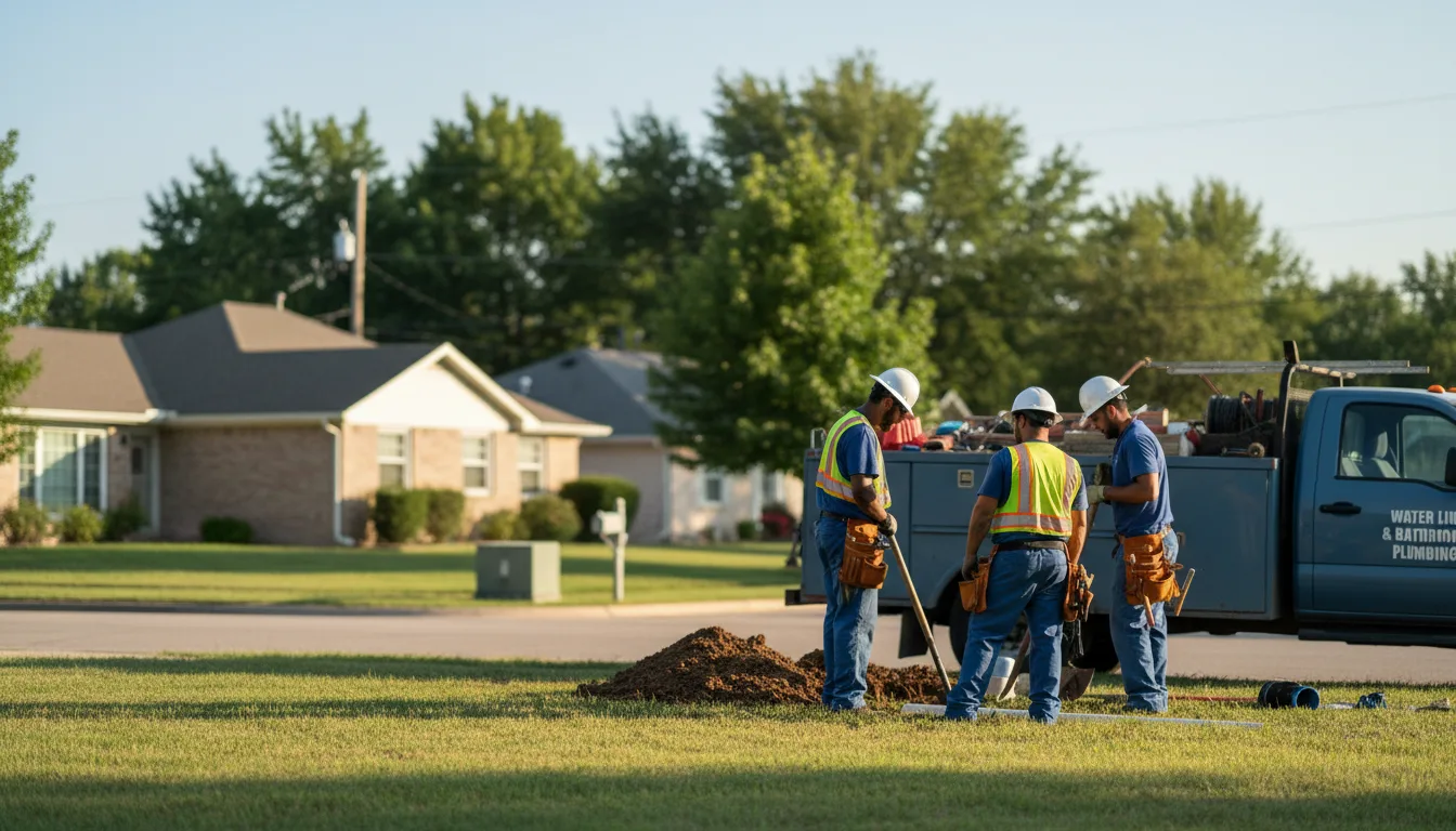 Residential water line and bathroom plumbing service in Bentonville, OH